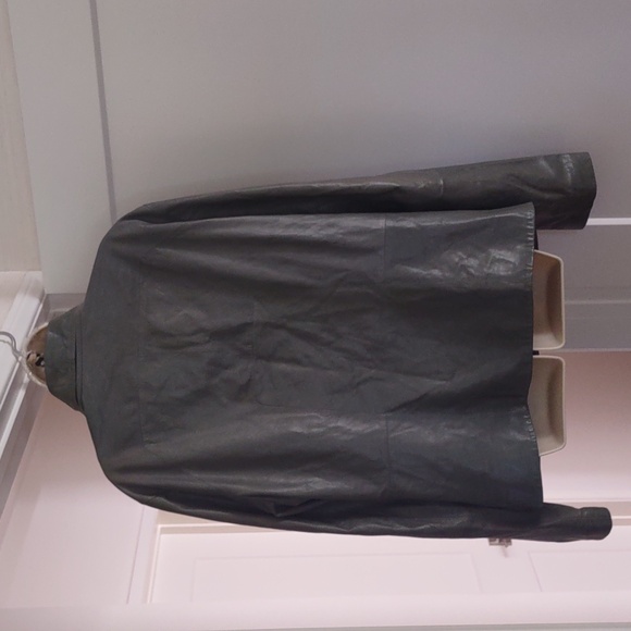Helmut Lang Asymmetrical Waxed Leather Jacket - Size LARGE - Picture 5 of 16